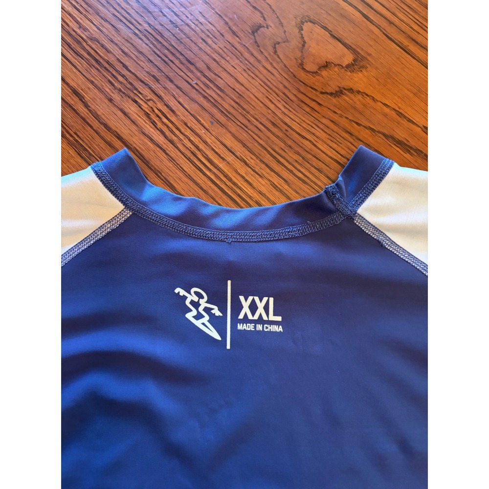 Da Hui Mens XXL Rash Guard Long Sleeve Blue Tie Dye Surfer Hawaii Swim Shirt - Picture 4 of 5